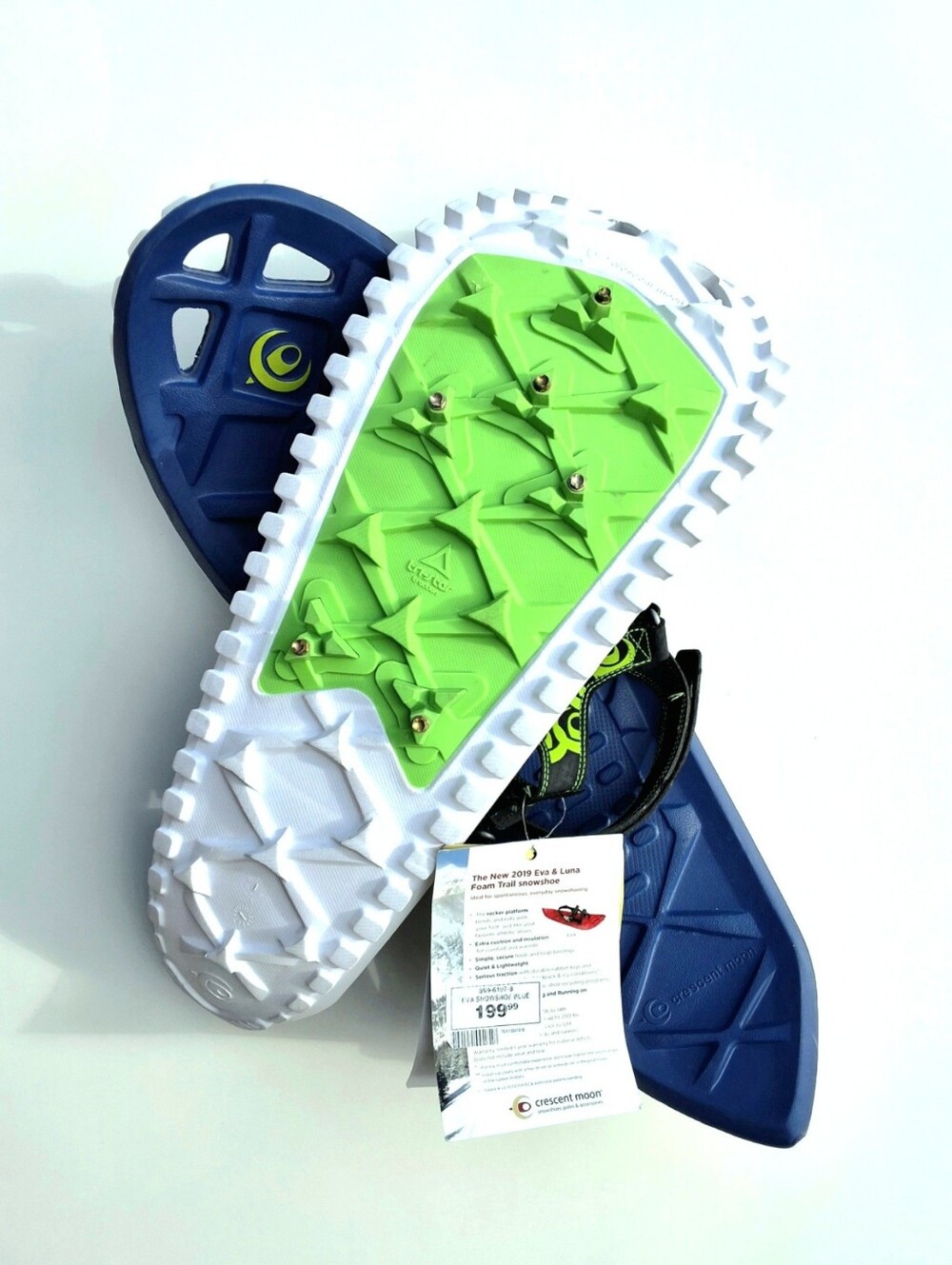 Crescent Moon EVA Foam Snowshoes - Blue/Green (NWT) - Picture 2 of 4